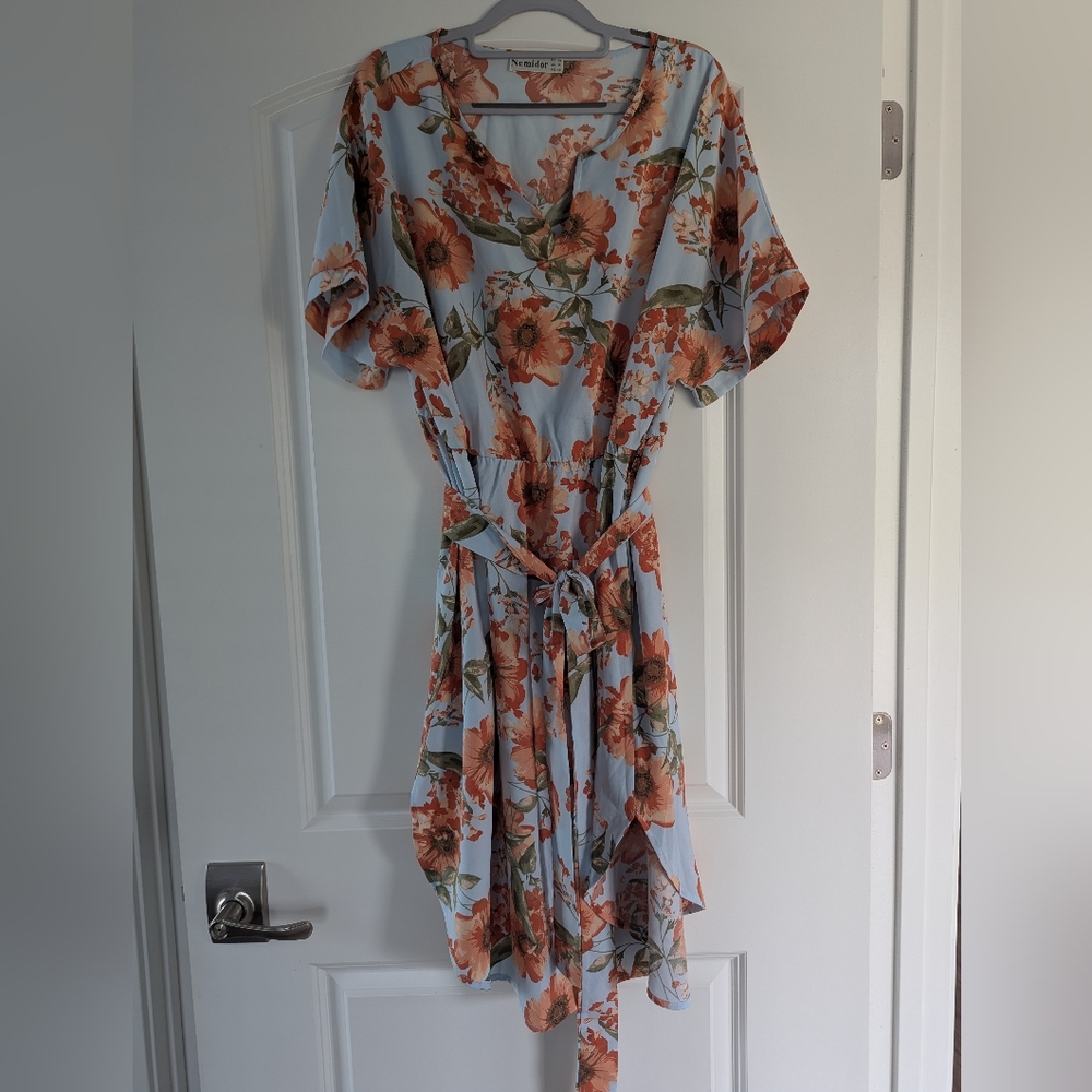 Floral Print Wrap Dress